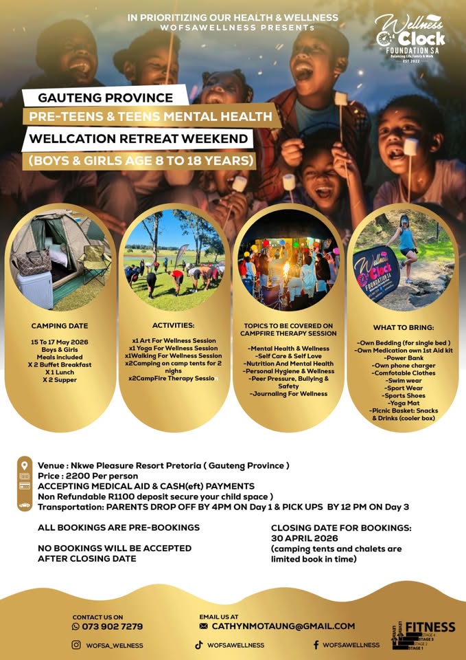 Gauteng Province Pre-Teens & Teens WellCation Retreat Weekend