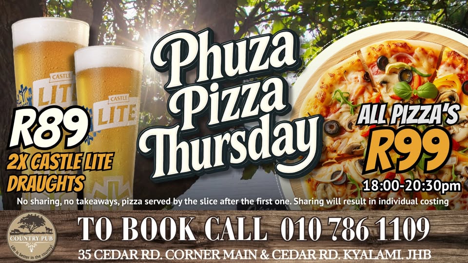 PHUZA PIZZA THURSDAY! 🍻 @ COUNTRY PUB