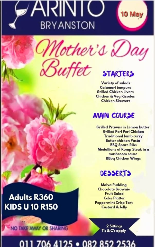 Mothers Day Lunch Buffet @ Arintos