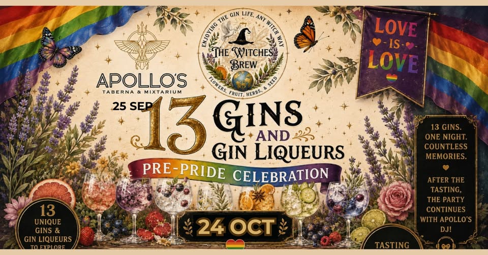 13 Gins and Gin Liqueurs with The Witches Brew and Apollo's